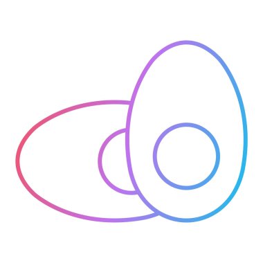 Yumurta ikonu. Web için taze meyve vektör simgelerinin özet çizimi