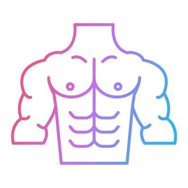 İnsan vücudu simgesi. Göğüs vektörü sembolünün ana hatları.