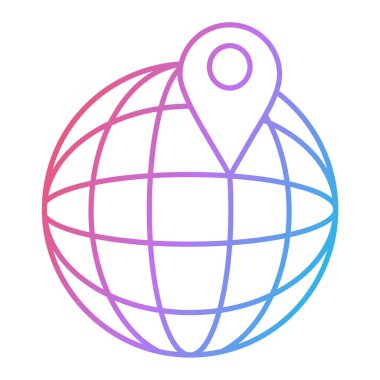 Küresel küre vektör illüstrasyon grafik tasarımlı dünya haritası