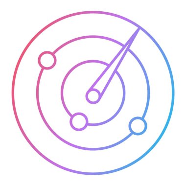 Web ve mobil tasarım için dairesel izole vektör illüstrasyonunda hız dometresi simgesi