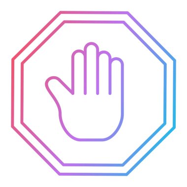 Dur işareti simgesi. el çizimi çizgi sembolü.