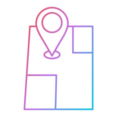 konum pin satırı simgesi, vektör illüstrasyonu