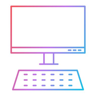 bilgisayar monitörü ikon vektör illüstrasyonu