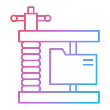 Bir robotun çizgi simgesinin vektör çizimi