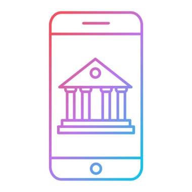 mobil bankacılık simgesi, vektör illüstrasyonu