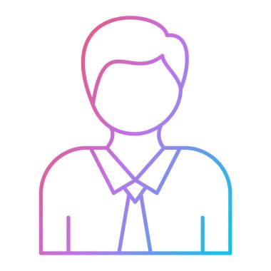 Adam avatar ikonu. Ana hatlarıyla erkek vektör illüstrasyonu. beyaz arkaplanda izole