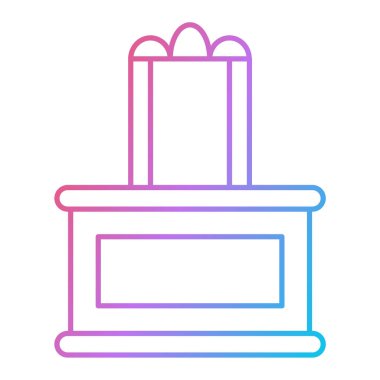 Kurdele vektör illüstrasyon tasarımlı hediye kutusu