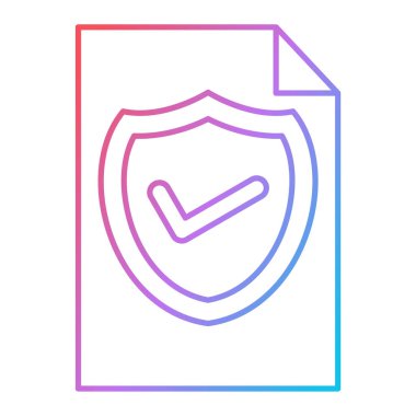 Kalkanda işaret simgesi var. Web için güvenlik koruma vektör simgelerinin özet çizimi