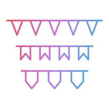 Renkli bayraklı çelenkler. vektör illüstrasyonu