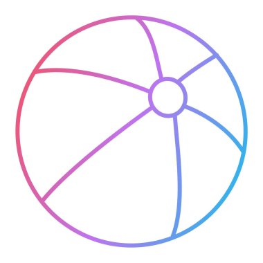 Plaj topu çizgisi simgesi