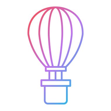 Sıcak hava balonu ikonu. Web için aerostat vektör çizgisi simgelerinin özet çizimi