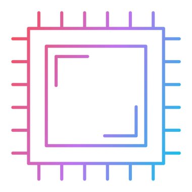 çip vektör simgesi modern basit çizgi çizimi