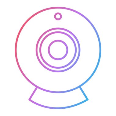 Web kamerası simgesi. İnce çizgi sembolü. vektör illüstrasyonu.