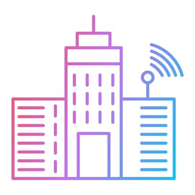 Şehir binaları simgesi, vektör illüstrasyonu