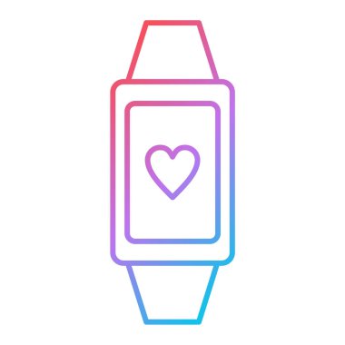 Kalp atış hızı vektör çizimine sahip akıllı twatch