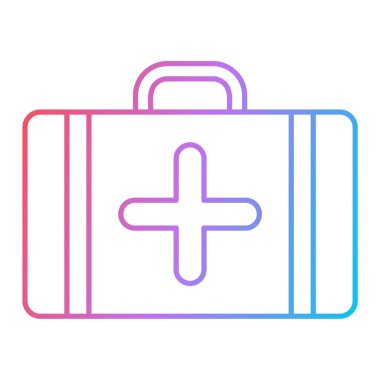 İlk yardım çantası simgesi vektörü. Tıbbi bakım işareti. izole edilmiş sembol çizimi