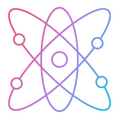 Atom simgesi. Web için molekül vektör simgelerinin özet çizimi