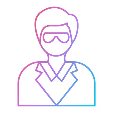 Erkek ikonu. Ana hatlarıyla Doktor Avatar vektör çizimi. izole edilmiş sembol.