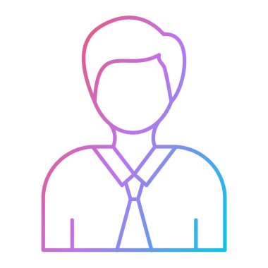 Adam avatar ikonu. Ana hatlarıyla erkek vektör illüstrasyonu. beyaz arkaplanda izole