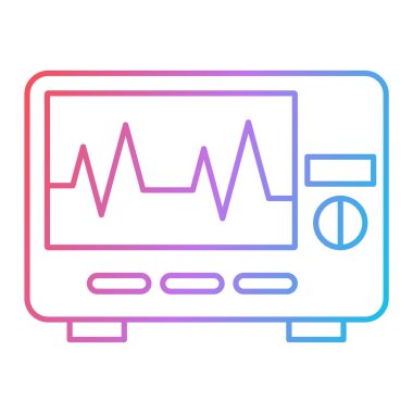 ecg çizgi simgesi vektörü. Kardiyogram işareti. izole edilmiş sınır sembolü çizimi