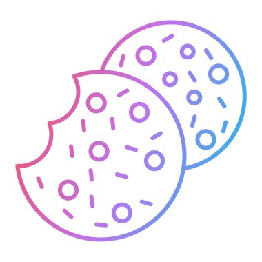 Lezzetli kurabiye ikonu, vektör illüstrasyonu