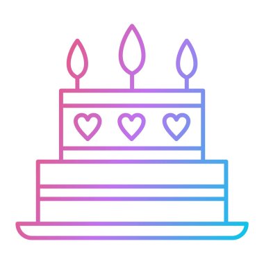 Mumlu pasta ve mum vektör çizim tasarımı