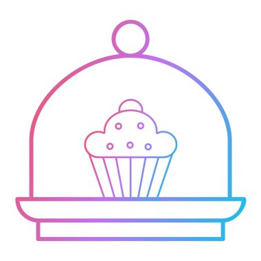 cupcake ikonu vektör illüstrasyonu