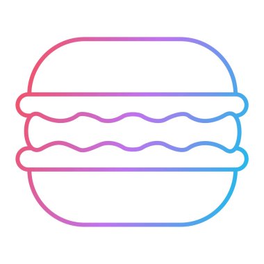 Hamburger ince çizgi simgesi, vektör illüstrasyonu