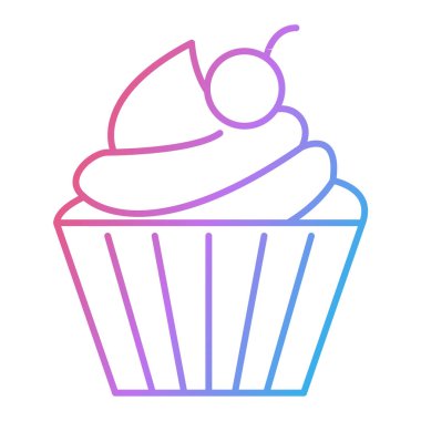 Dondurmalı kek ve çikolata kremalı ikon vektör çizim tasarımı