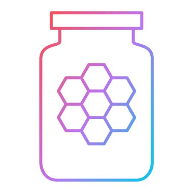 Bal kavanozu ikonu. Beyaz arkaplanda izole edilmiş web tasarımı için arı reçel vektör simgelerinin basit çizimi