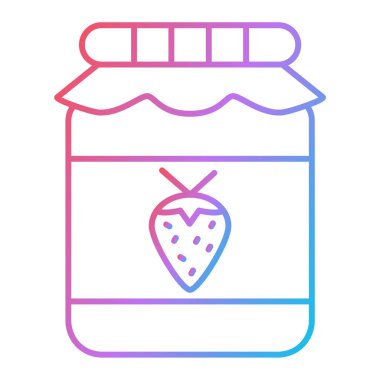 Reçel kavanozu ikon vektörü. İnce çizgi işareti. izole edilmiş sınır sembolü çizimi