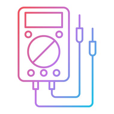 Elektrik prizi simgesi. çoklu-metre elektrikli ısıtıcı vektörü ve doldurma biçimi. renk tasarımı.