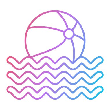 Plaj topu ikonu. Web için yüzen vektör simgelerinin özet çizimi