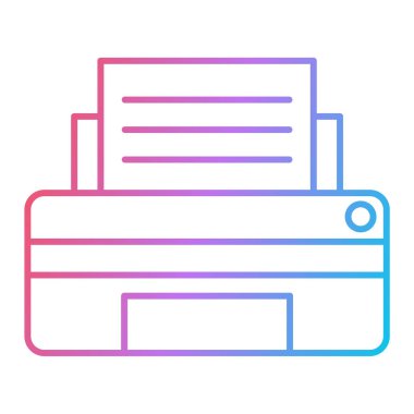 Yazıcı simgesi vektör illüstrasyonu