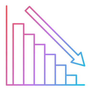 Mor ve pembe çubuk grafiğinin vektör çizimi