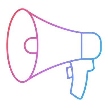 megafon ikonu. Web tasarımı için hoparlör vektör simgelerinin ince çizgi çizimi