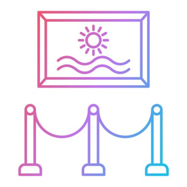 Plaj ve deniz sembolünün vektör çizimi