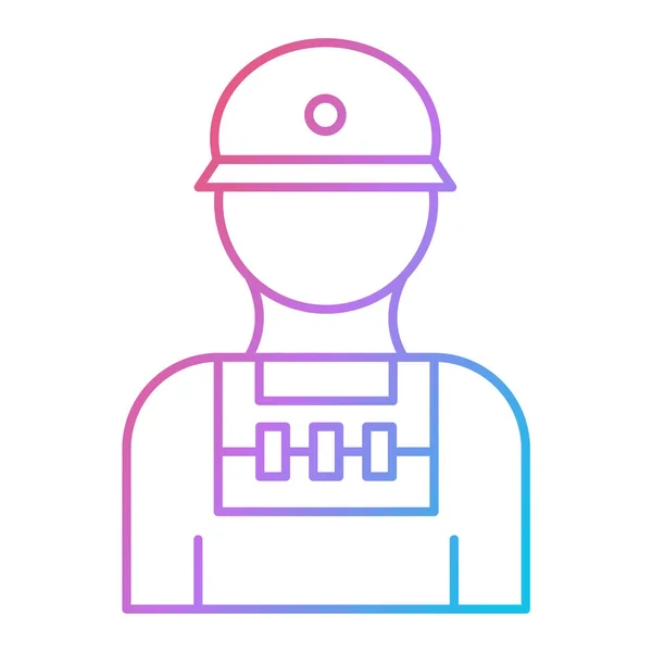 ヘルメットアイコン付きの労働者 Web用のビルダー ベクトル アイコンの概略図 — ストックベクタ