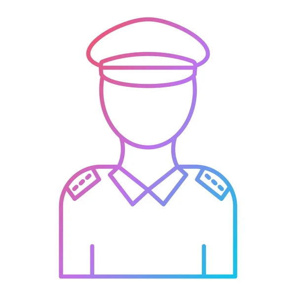 Police Officer Icon Outline Policeman Worker Vector Illustration Isolated Contour — Wektor stockowy