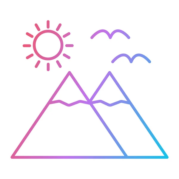 Ícone Montanhas Estilo Moderno Isolado Fundo —  Vetores de Stock