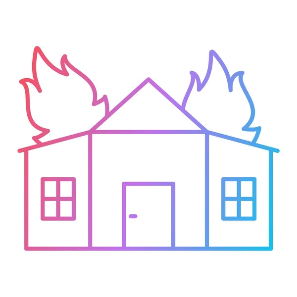 Σπίτι Φωτιά Και Καπνό Διάνυσμα Εικονογράφηση Σχεδιασμό — Διανυσματικό Αρχείο
