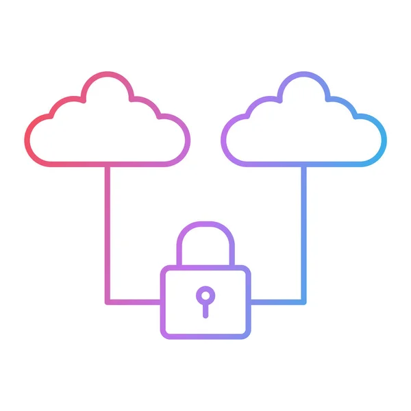 Cloud Computing Pictogram Vector Illustratie Veiligheidsontwerp — Stockvector