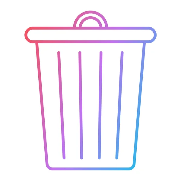 Trash Can Icon Outline Illustration Bucket Pot Vector Icons Web — Stock Vector