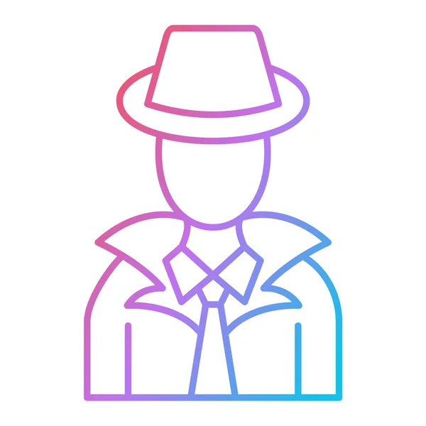 Άνθρωπος Καπέλο Εικονίδιο Περίγραμμα Αρσενικό Είδωλο Διανυσματική Απεικόνιση Στυλ Μεμονωμένου — Διανυσματικό Αρχείο