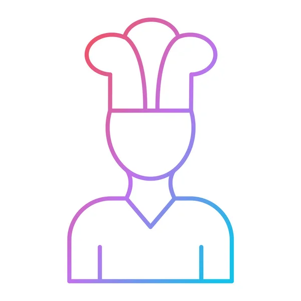 Chef Kok Icoon Schets Faceless Person Vector Symbool Stock Illustratie — Stockvector