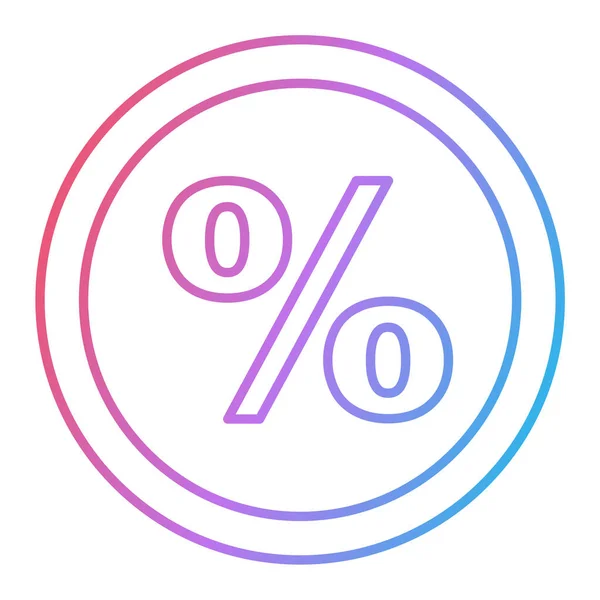 Percentage Discount Line Icon Web — ストックベクタ