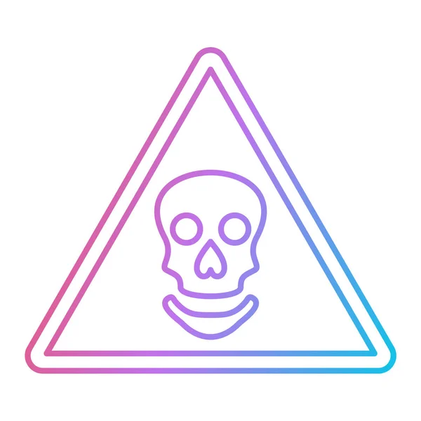 Skull Biohazard Symbol Icon Thin Line Sign Danger Warning — Vettoriale Stock