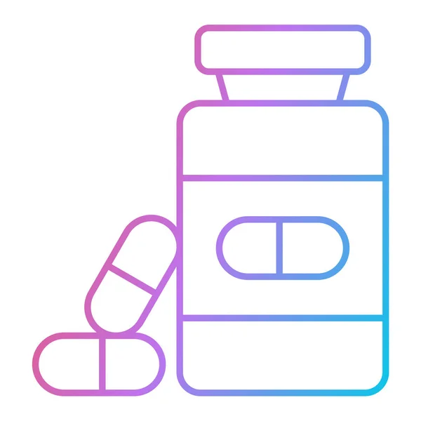 Pills Bottle Icon Outline Medical Pill Vector Illustration Sign Pharmacy — стоковый вектор