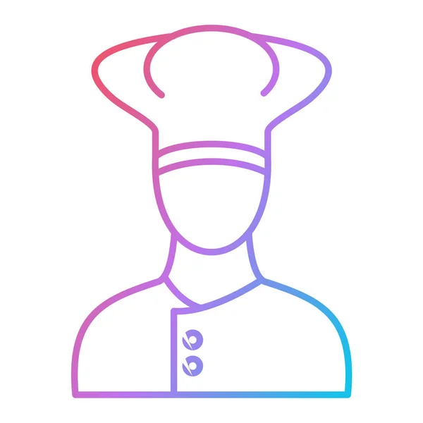 Chef Avec Icône Chapeau Enseigne Cuisinier Symbole Beau Ciel — Image vectorielle