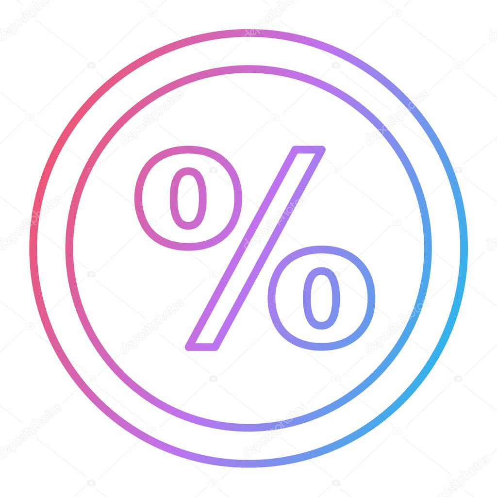 percentage discount line icon for web